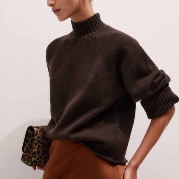 Me and Em Relaxed Luxe Sweater – luxury British Brown in Me and Em exclusively at Coveti