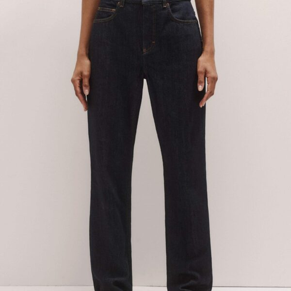 Me + Em Relaxed Straight Jean – luxury British Blue in Me and Em exclusively at Coveti