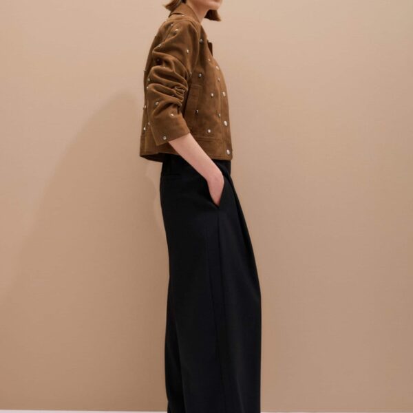 Me and Em Relaxed Studded Jacket – luxury British Brown in Me and Em exclusively at Coveti