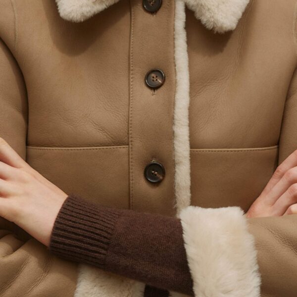 Me + Em Reversible Jacket – luxury British Beige in Me and Em exclusively at Coveti