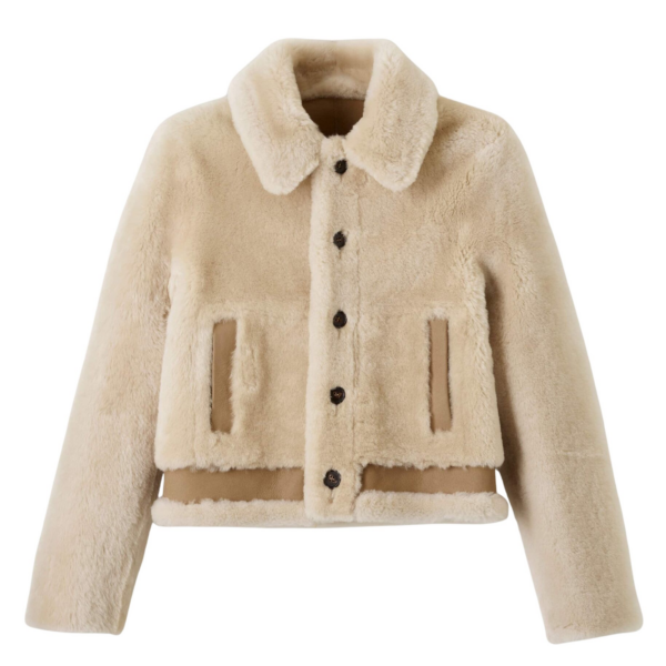 Me and Em Reversible Jacket – luxury British Beige in Me and Em exclusively at Coveti