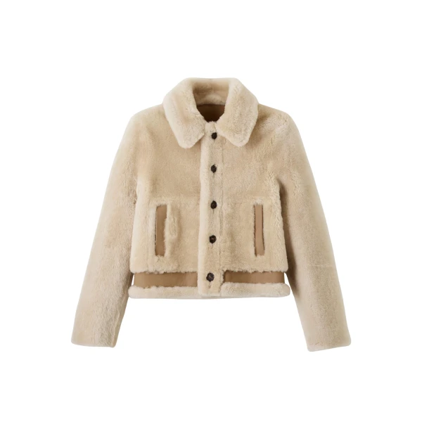 Me and Em Reversible Jacket – luxury British Beige in Me and Em exclusively at Coveti