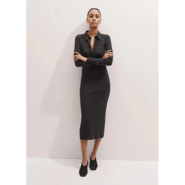 Me and Em Rib Midi Shirt Dress, view 2