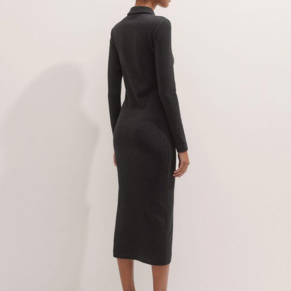 Me + Em Rib Midi Shirt Dress – luxury British Grey in Me and Em exclusively at Coveti