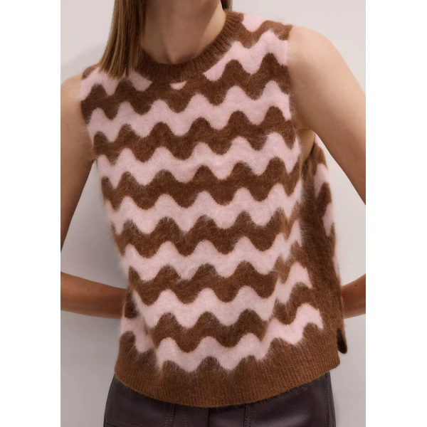 Me and Em Scallop Stripe Vest, view 2