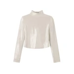 Me and Em Sequin High Neck Top – luxury British Ivory in Me and Em exclusively at Coveti