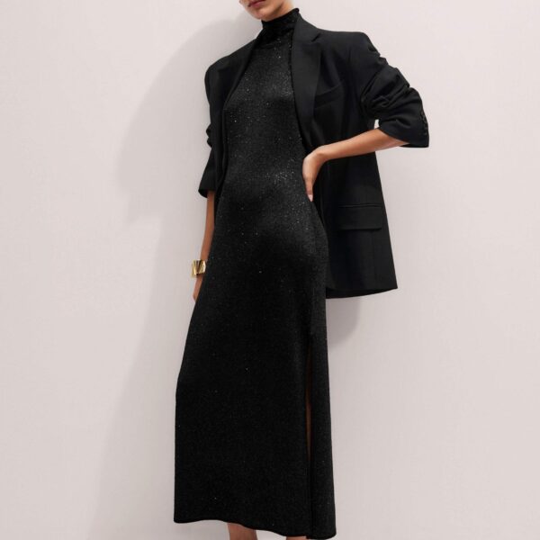 Me + Em Sequin Knit Maxi Dress – luxury British Black in Me and Em exclusively at Coveti