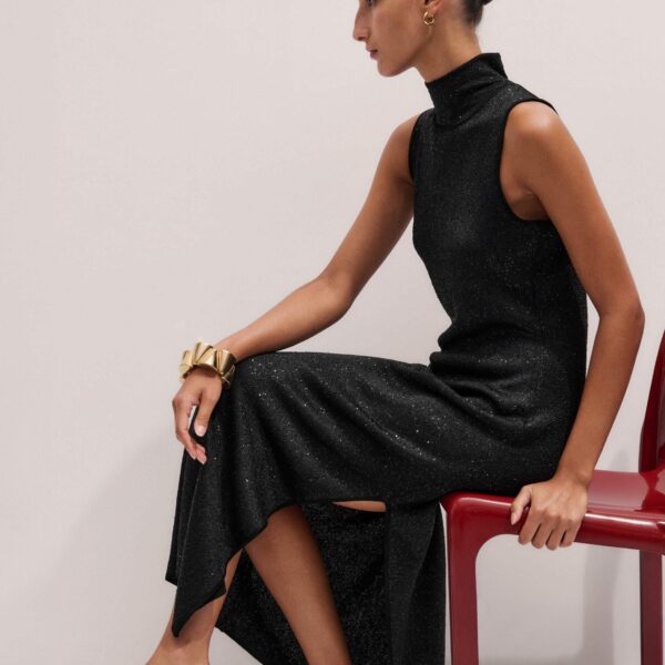 Me and Em Sequin Knit Maxi Dress – luxury British Black in Me and Em exclusively at Coveti