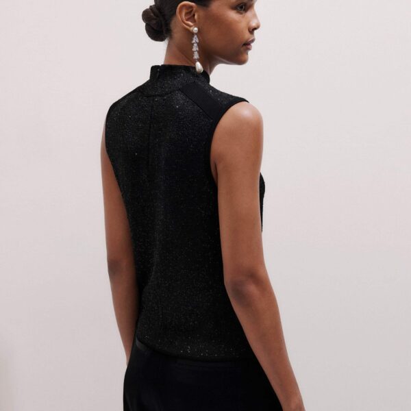 Me + Em Sequin Knit Vest – luxury British Black in Me and Em exclusively at Coveti