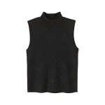 Me and Em Sequin Knit Vest – luxury British Black in Me and Em exclusively at Coveti