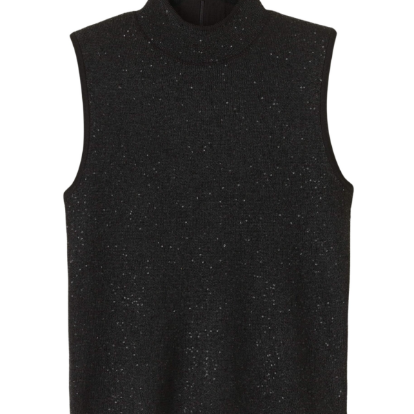 Me and Em Sequin Knit Vest – luxury British Black in Me and Em exclusively at Coveti