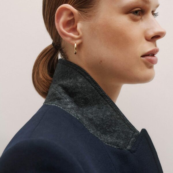 Me + Em Sharp Shoulder Blazer – luxury British Blue in Me and Em exclusively at Coveti