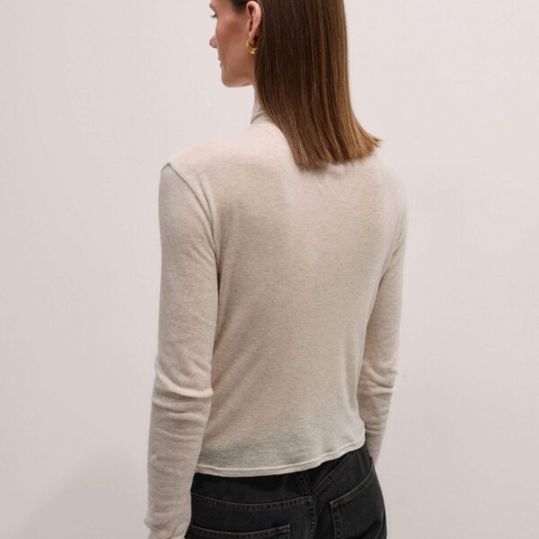 Me and Em Sheer High Neck Top – luxury British Neutrals in Me and Em exclusively at Coveti