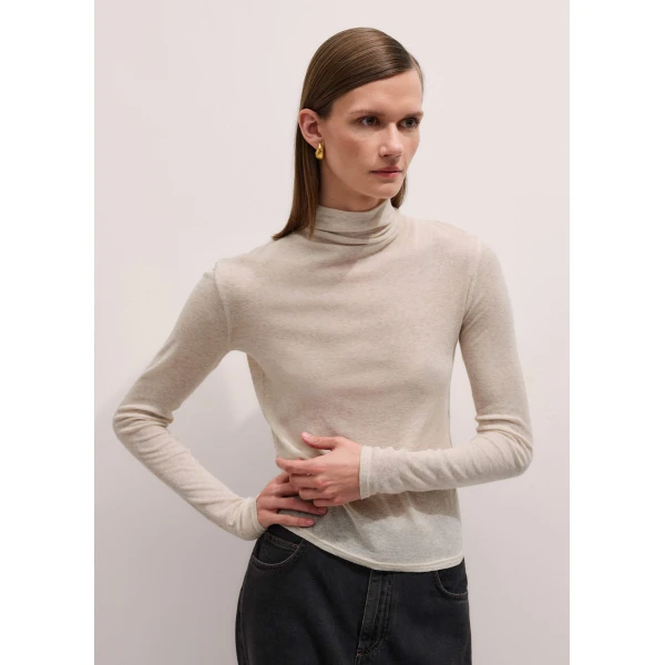 Me and Em Sheer High Neck Top, view 6