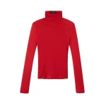 Me and Em Sheer High Neck Top – luxury British Red in Me and Em exclusively at Coveti