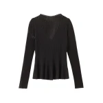 Me and Em Sheer Knit Peplum Top – luxury British Black in Me and Em exclusively at Coveti