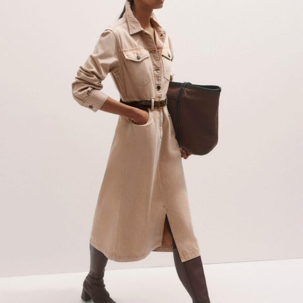 Me + Em Shirt Midi Dress – luxury British Pink in Me and Em exclusively at Coveti