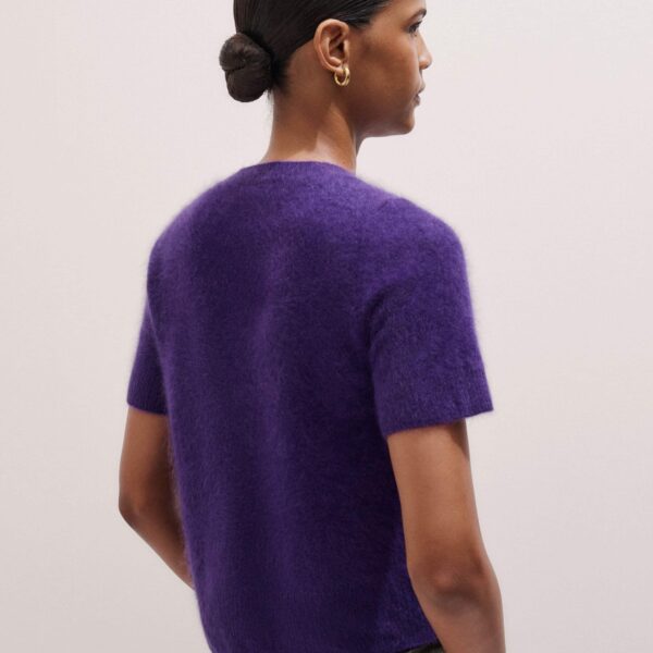 Me and Em Short Sleeve Cardigan – luxury British Purple in Me and Em exclusively at Coveti