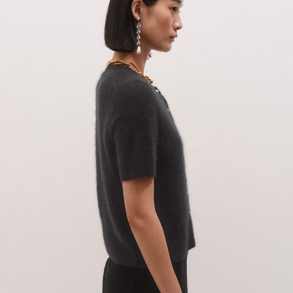 Me and Em Short Sleeve Cardigan – luxury British Black in Me and Em exclusively at Coveti
