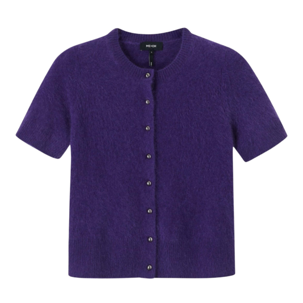 Me and Em Short Sleeve Cardigan – luxury British Purple in Me and Em exclusively at Coveti