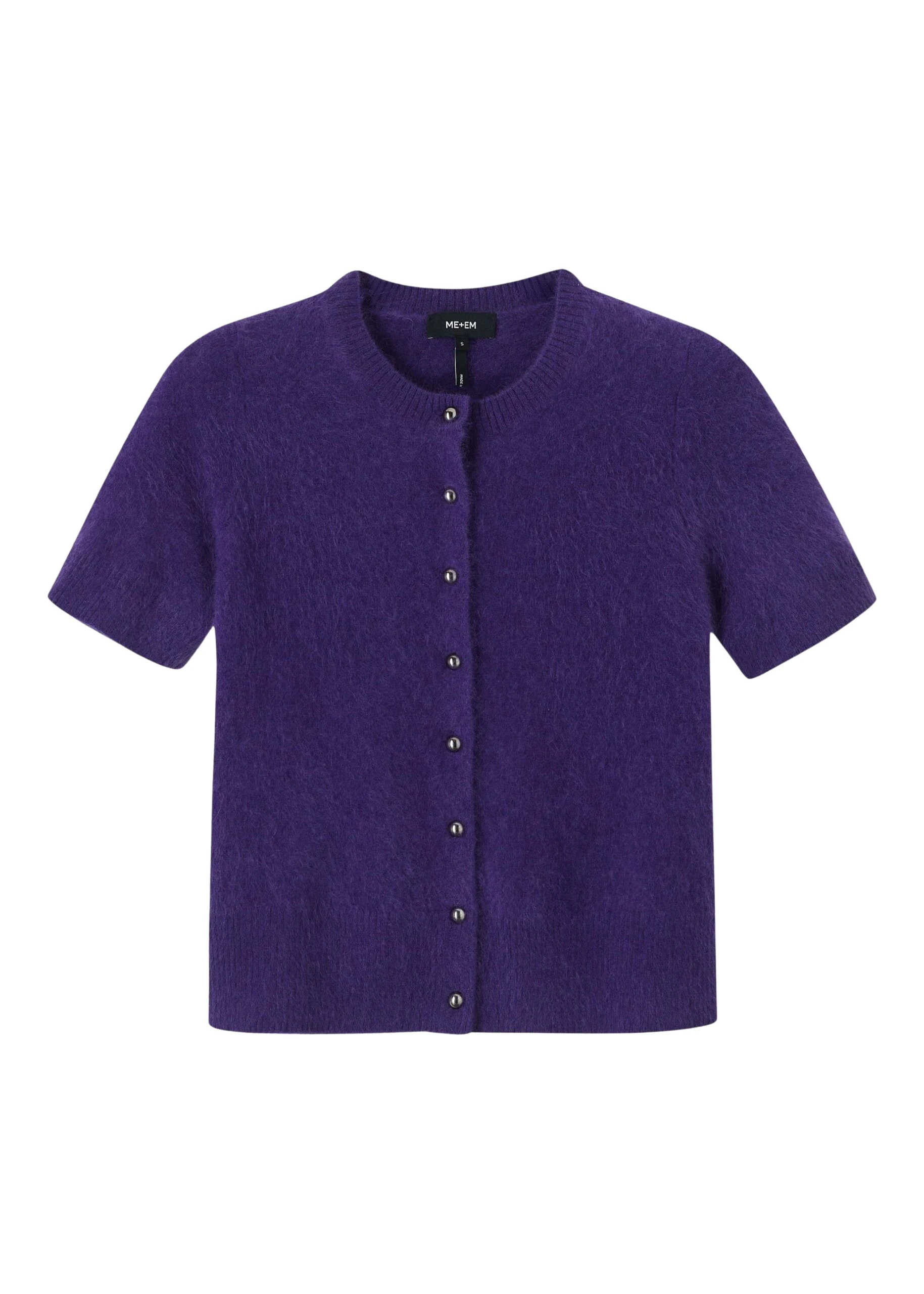 Me and Em Short Sleeve Cardigan – luxury British Purple in Me and Em exclusively at Coveti