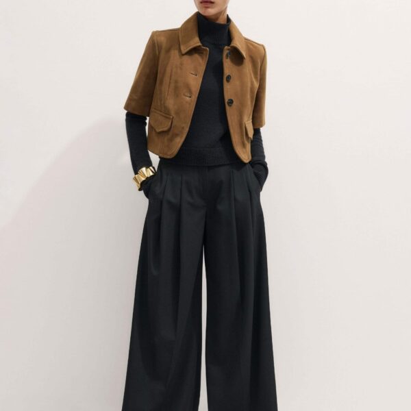 Me and Em Short Sleeve Jacket – luxury British Brown in Me and Em exclusively at Coveti