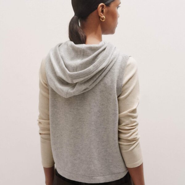 Me + Em Sleeveless Zip Hoody – luxury British Grey in Me and Em exclusively at Coveti