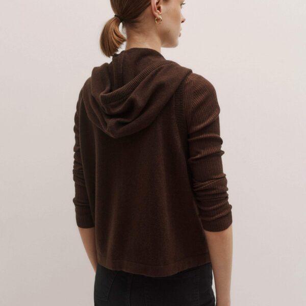 Me + Em Sleeveless Zip Hoody – luxury British Brown in Me and Em exclusively at Coveti