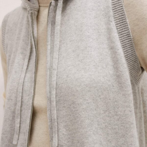 Me + Em Sleeveless Zip Hoody – luxury British Grey in Me and Em exclusively at Coveti
