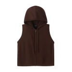 Me and Em Sleeveless Zip Hoody – luxury British Brown in Me and Em exclusively at Coveti