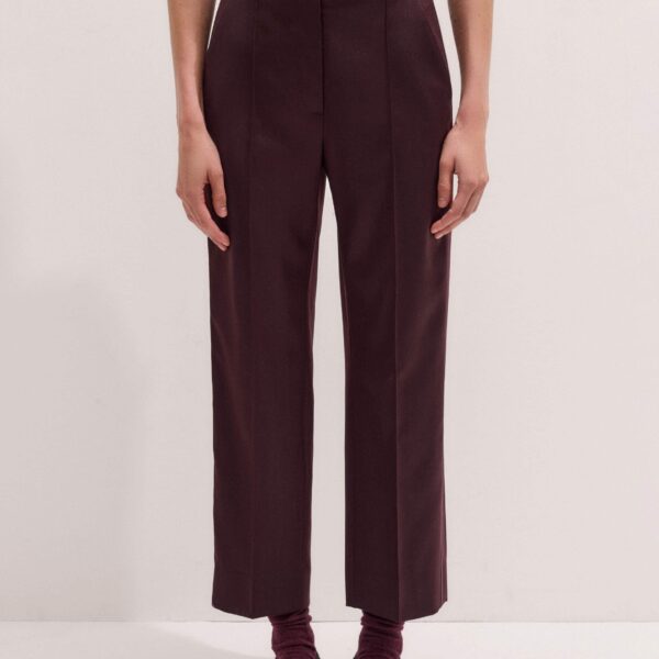 Me + Em Slim Crop Trouser – luxury British Red in Me and Em exclusively at Coveti