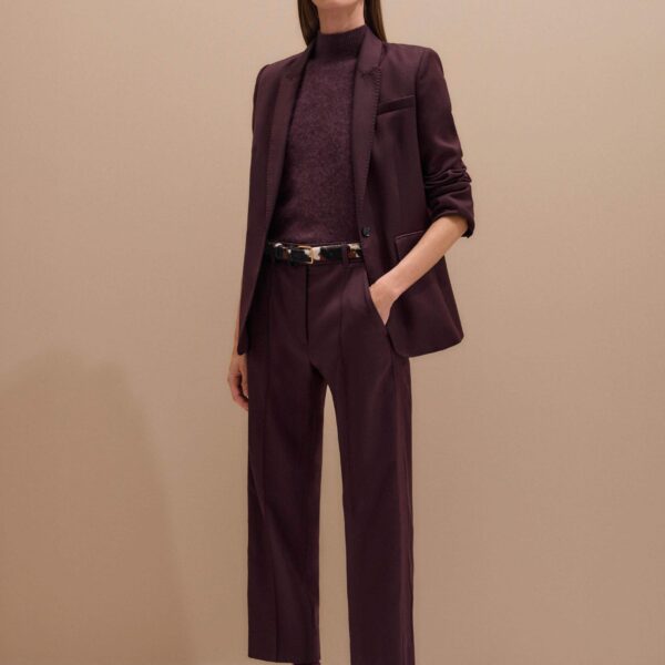 Me and Em Slim Crop Trouser – luxury British Red in Me and Em exclusively at Coveti