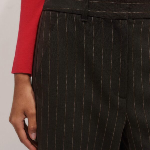 Me + Em Slim Crop Trouser – luxury British Brown in Me and Em exclusively at Coveti