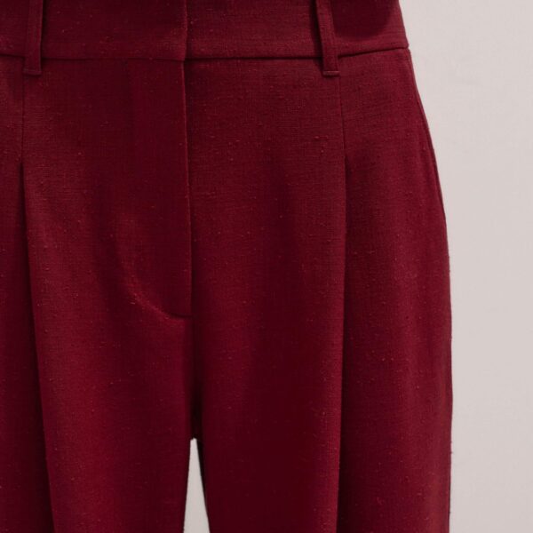 Me + Em Statement Man Pant – luxury British Red in Me and Em exclusively at Coveti
