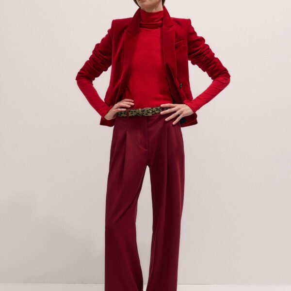 Me and Em Statement Man Pant – luxury British Red in Me and Em exclusively at Coveti