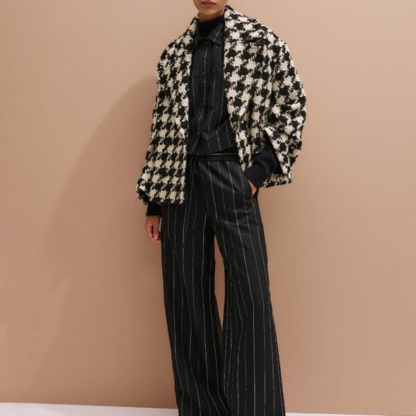 Me + Em Statement Swing Coat – luxury British Multicolour in Me and Em exclusively at Coveti
