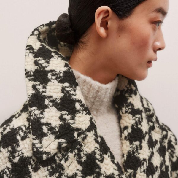 Me + Em Statement Swing Coat – luxury British Multicolour in Me and Em exclusively at Coveti