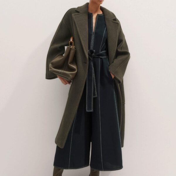 Me + Em Stitch Jumpsuit + Belt – luxury British Blue in Me and Em exclusively at Coveti