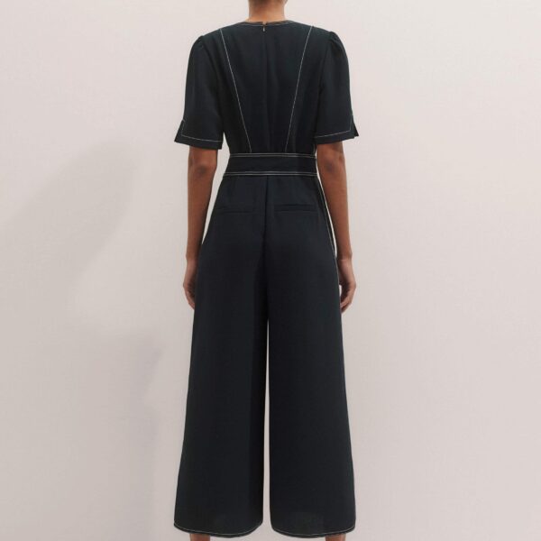 Me and Em Stitch Jumpsuit + Belt – luxury British Blue in Me and Em exclusively at Coveti