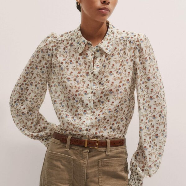 Me + Em Straight Blouse – luxury British Ivory in Me and Em exclusively at Coveti