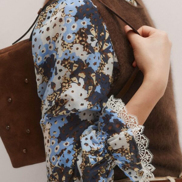 Me and Em Straight Blouse – luxury British Blue in Me and Em exclusively at Coveti
