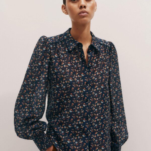 Me and Em Straight Blouse – luxury British Blue in Me and Em exclusively at Coveti