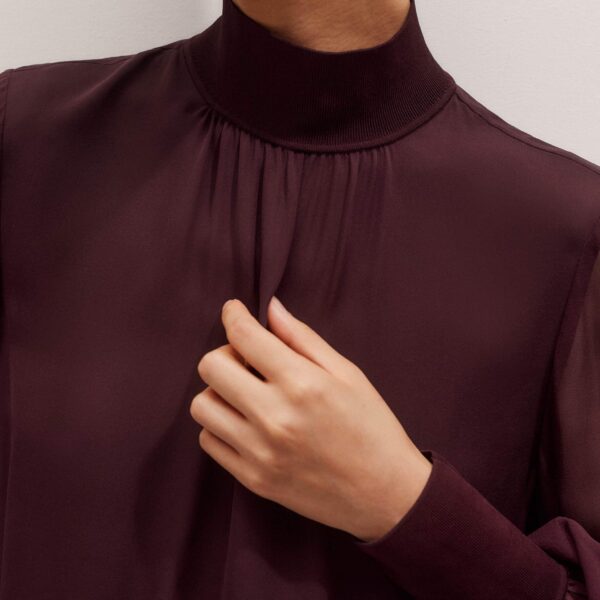 Me + Em Straight Blouse – luxury British Red in Me and Em exclusively at Coveti