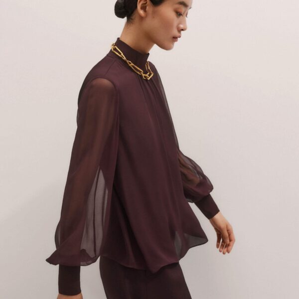 Me and Em Straight Blouse – luxury British Red in Me and Em exclusively at Coveti