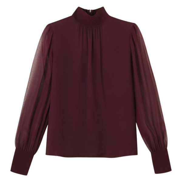 Me and Em Straight Blouse – luxury British Red in Me and Em exclusively at Coveti