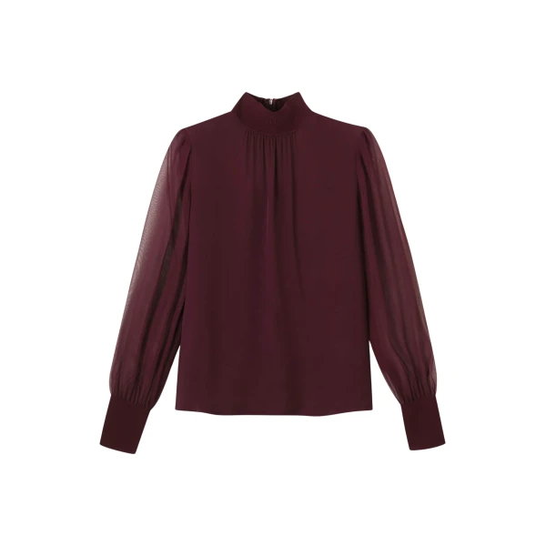 Me and Em Straight Blouse – luxury British Red in Me and Em exclusively at Coveti