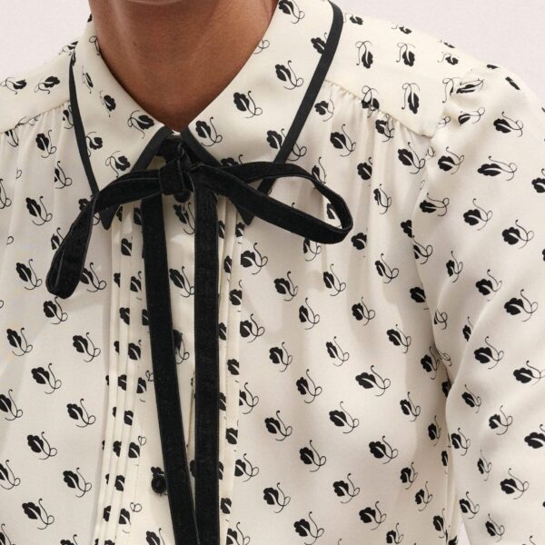 Me and Em Straight Blouse + Tie – luxury British Ivory in Me and Em exclusively at Coveti