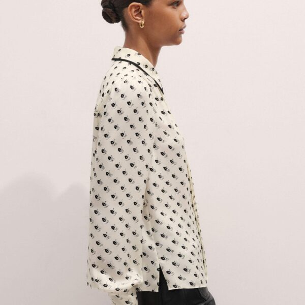 Me and Em Straight Blouse + Tie – luxury British Ivory in Me and Em exclusively at Coveti