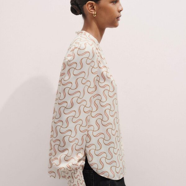 Me and Em Straight Blouse + Tie – luxury British Multicolour in Me and Em exclusively at Coveti