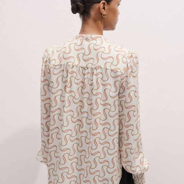 Me and Em Straight Blouse + Tie – luxury British Ivory in Me and Em exclusively at Coveti